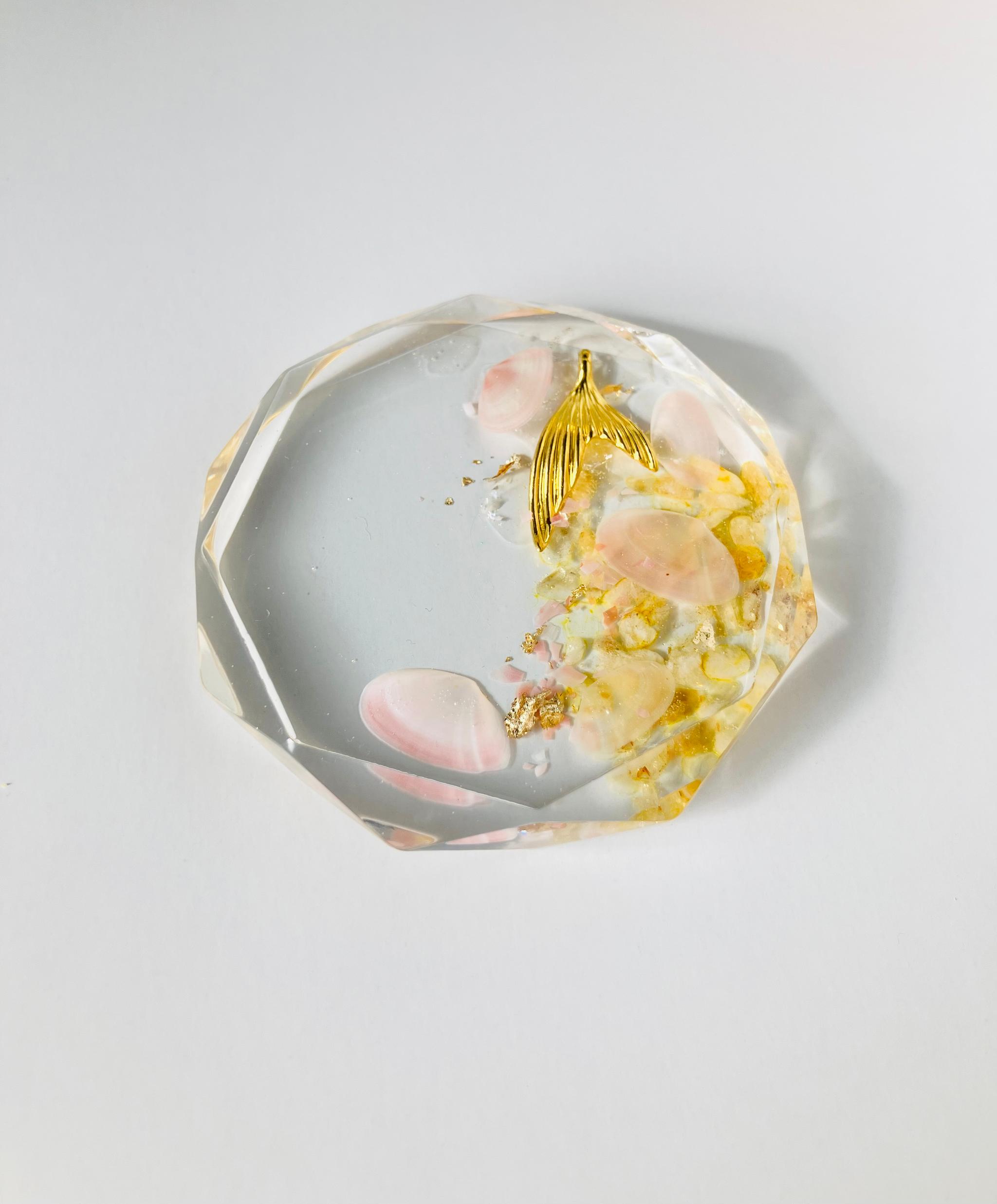 【受注制作】人魚のオルゴナイト　水晶×シトリン（11月誕生石）