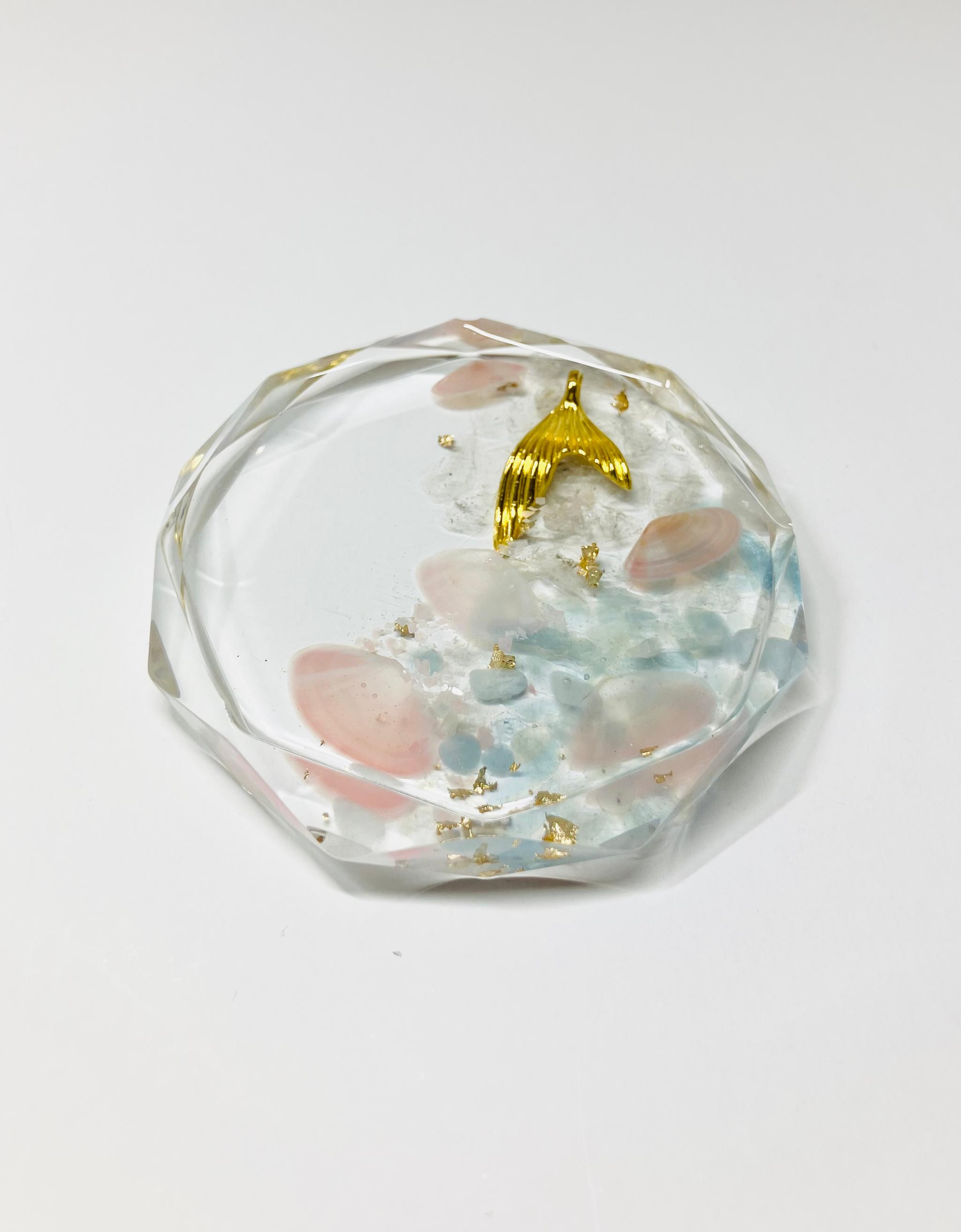 【受注制作】人魚のオルゴナイト 水晶×アクアマリン(3月誕生石) | 2枚目