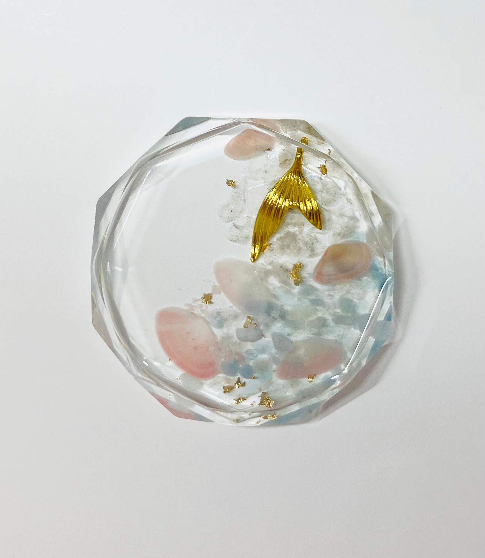 【受注制作】人魚のオルゴナイト 水晶×アクアマリン(3月誕生石) | 3枚目