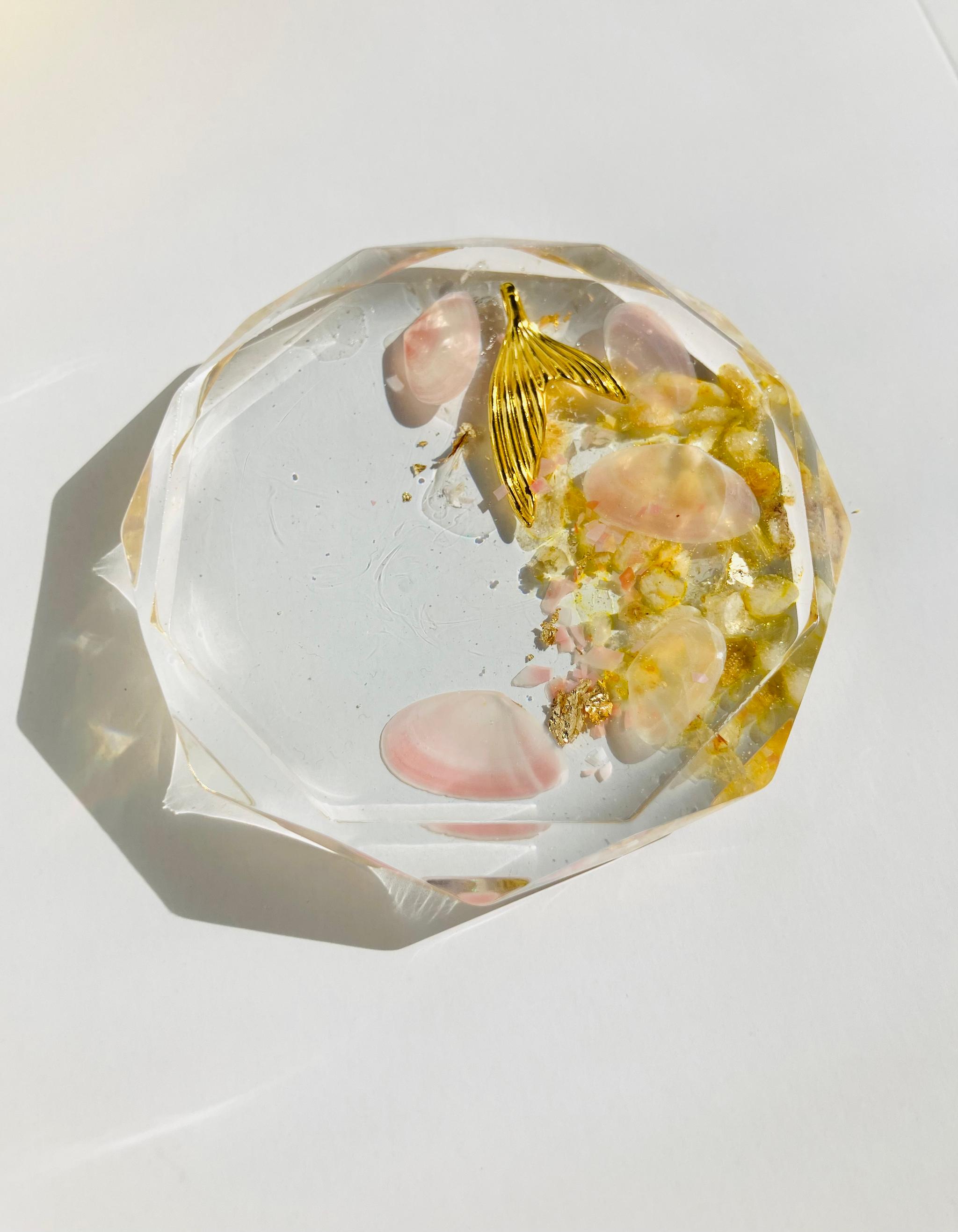 【受注制作】人魚のオルゴナイト 水晶×シトリン(11月誕生石) | 2枚目