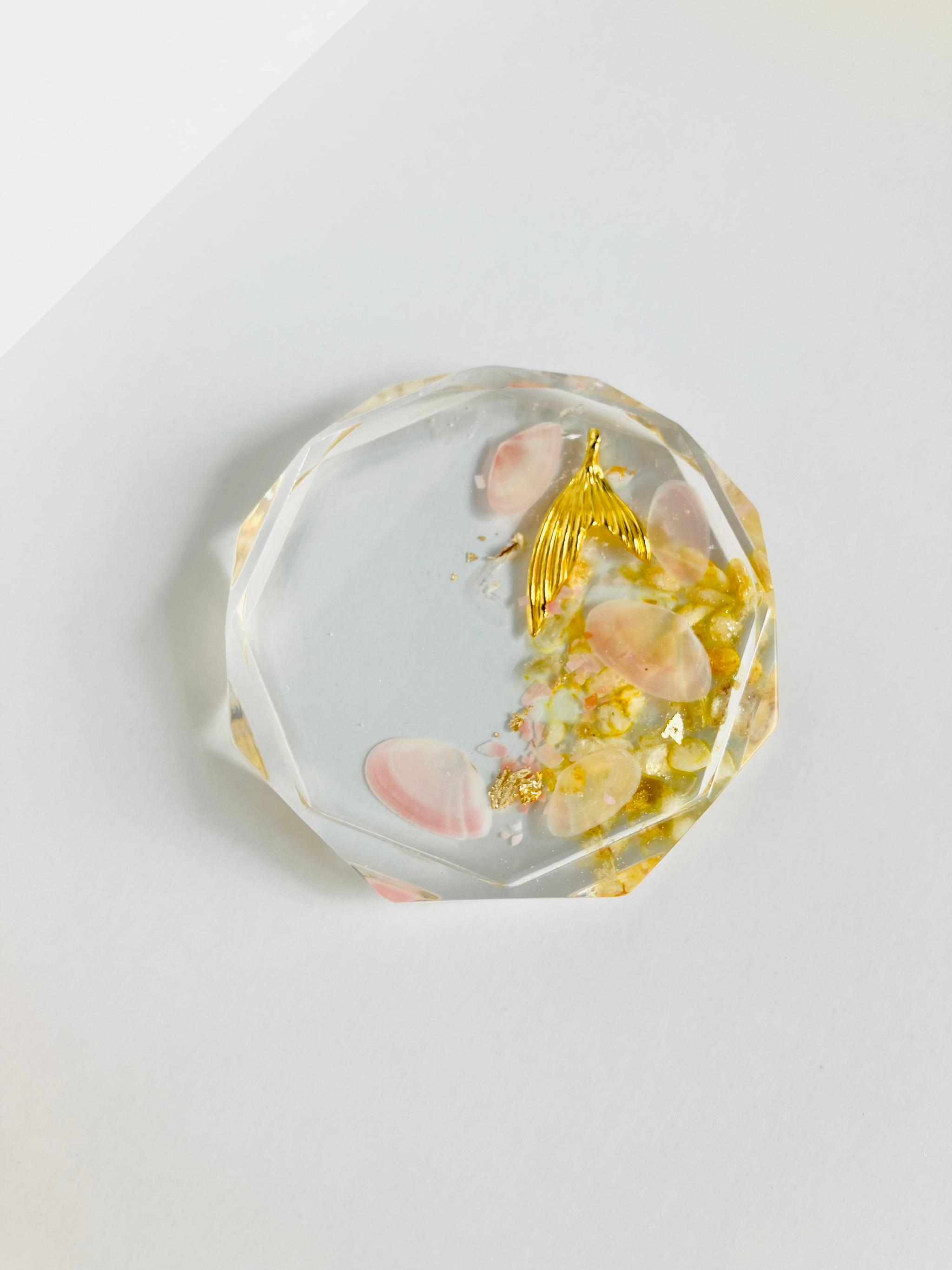 【受注制作】人魚のオルゴナイト 水晶×シトリン(11月誕生石) | 4枚目